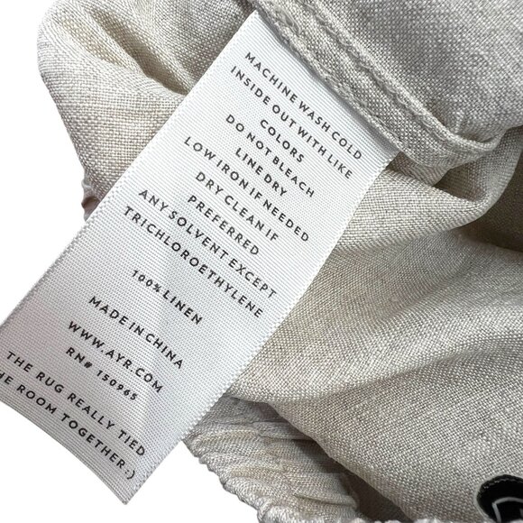 AYR Al Fresco Womens Linen Pants Beige Size Small - Picture 9 of 11
